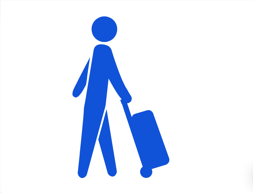 A person pulling a suitcase
