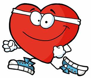 a cartoon heart wearing a sweat band