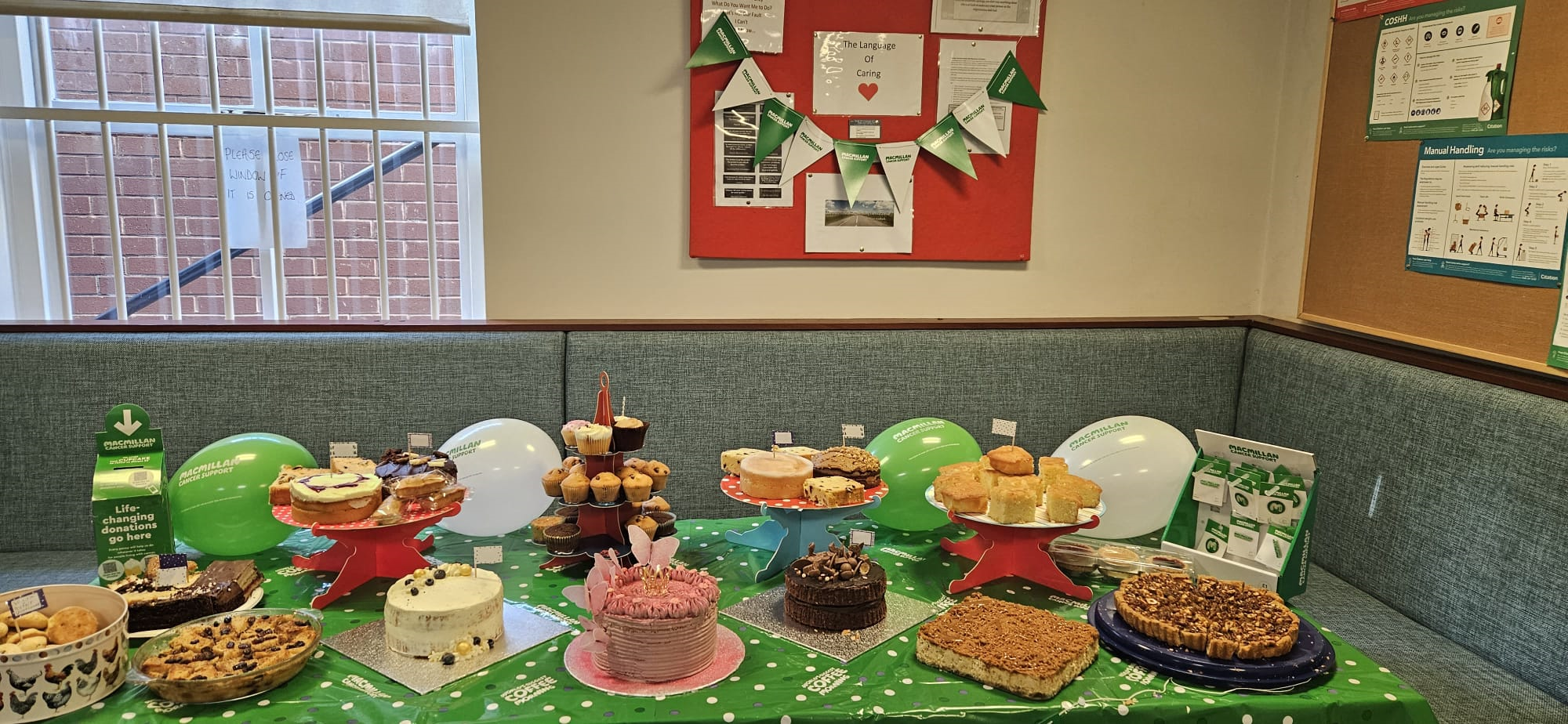 Table with the Macmillan Cakes